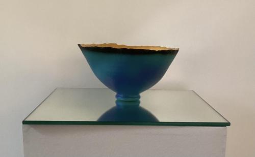 Blue Green Prosperity Bowl 4”x 7” 375 009cw