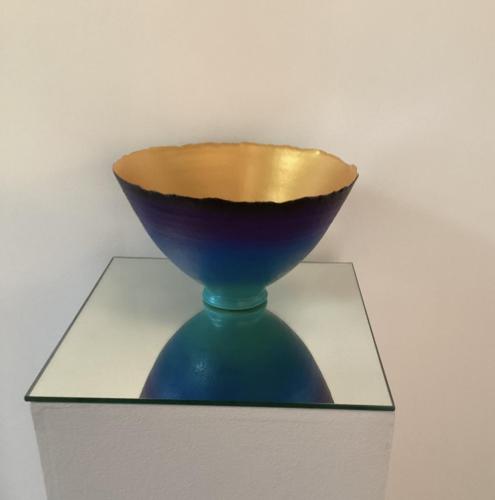 Blue Green Purple Prosperity Bowl 500 005cw  6” x 9”