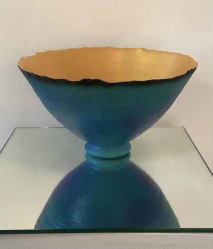 Blue Green Large Prosperity Bowl  6” x 9” 500 010cw