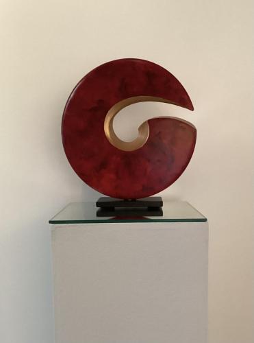 Red Spiral ceramic 13” x12 1025 003cw