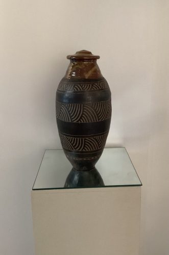 Inscribed pot#1 18” x 8” 800 004 bb