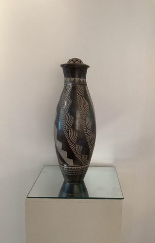 Covered Jar 21” x 6” 800 001 bb