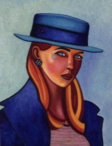 Woman-in-blue-Hat